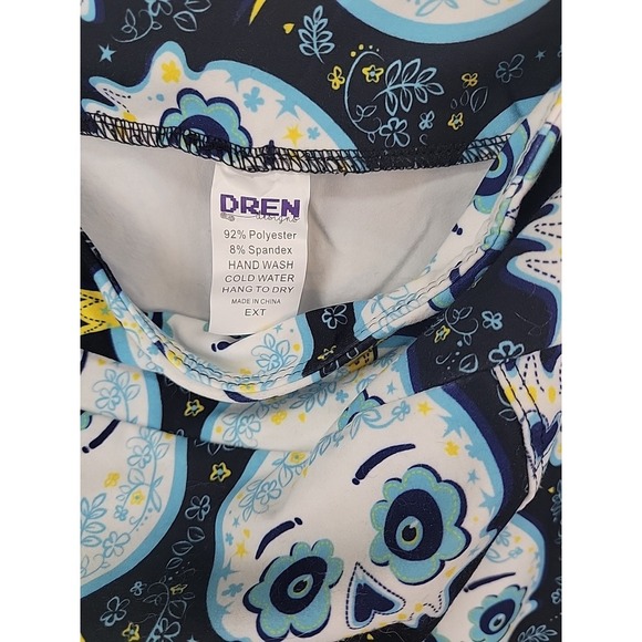 Dren Designs‎ Royal Sugar Skull Polyester Spandex Ankle Leggings Extended Size - Picture 6 of 6